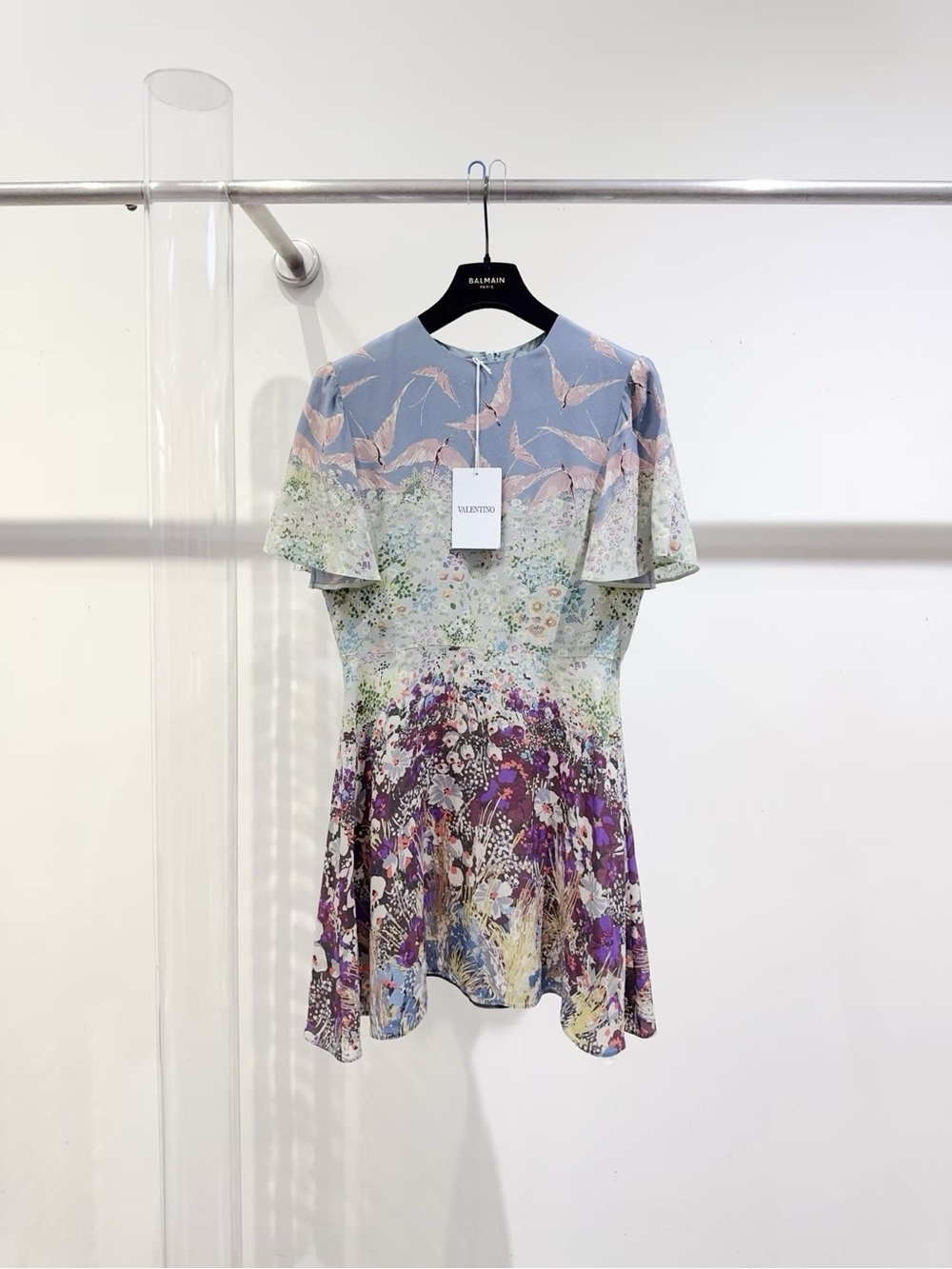 Valentino Floral Print Dress with Blue Lining